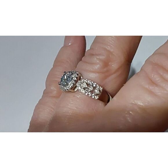 CERTIFIED 2 Ct. Genuine Moissanite Diamond Round Halo/Pave Engagement Ring Sz 8 - Picture 6 of 14